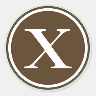 Initial X monogram circle letter seal party favour