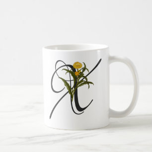 Initial X, Xerochrysum bractea Coffee Mug