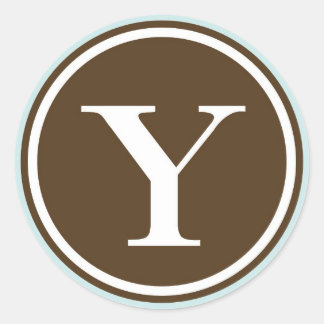 Initial Y monogram circle letter seal party favour