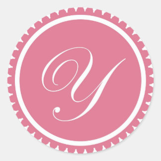 Initial Y princess pink monogram seal party favour