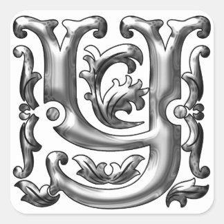 Initial Y Sticker in Silver