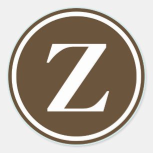 Initial Z monogram circle letter seal party favour
