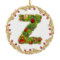 initial Z monogrammed christmas ornament - circle