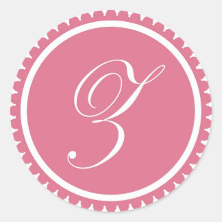 Initial Z princess pink monogram seal party favour