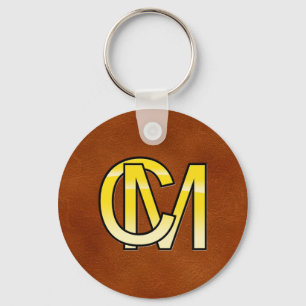 initiales C et M en or Key Ring