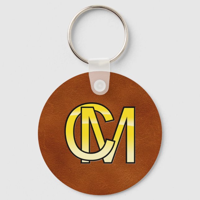 initiales  C et M en or Key Ring (Front)
