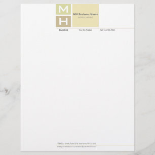 Initialised Warm Tone Blocks Letterhead