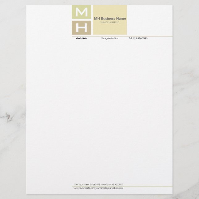 Initialised Warm Tone Blocks Letterhead (Front)