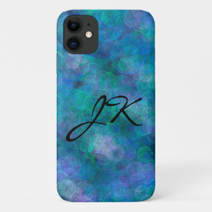 Initialled Blue Bokeh Abstract Digital Art Case-Mate iPhone Case