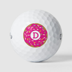 Initialled Callaway golf ball set with pink doughn