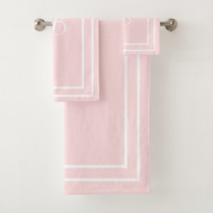 Initialled powder pink Towel set