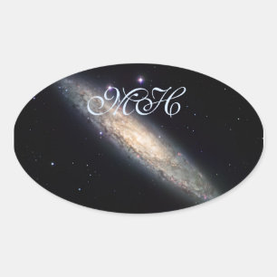 Initialled Spiral Galaxy - NGC 253 Oval Sticker