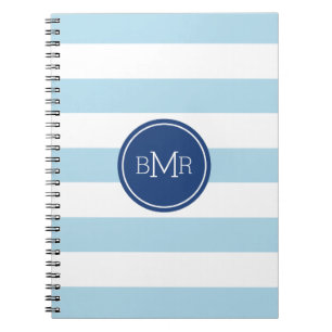 Initialled Stripes Custom Notebook