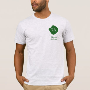 Initials and Name in Green on Green Bubble T-Shirt