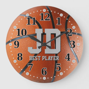 Initials - Best Player   Basketball Wall Clock
