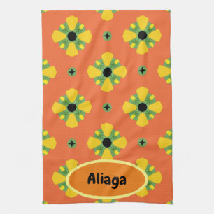 INITIALS Bright Birthday or Anniversary Gift  Tea Towel