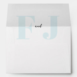 Initials • Chic Bold Modern Monogram Classic Blue Envelope