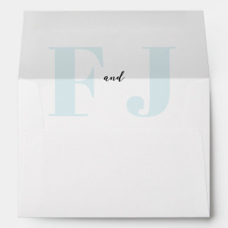 Initials • Chic Bold Modern Monogram Classic Blue Envelope
