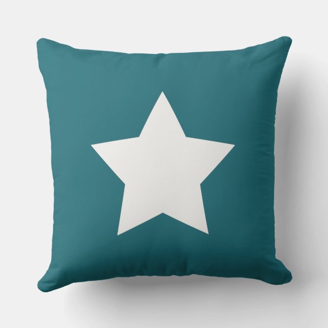 Initials colourful summer vibrant blue minimalist cushion (Back)