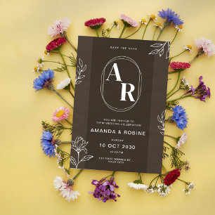 Initials Elegant Modern Wedding Invitation