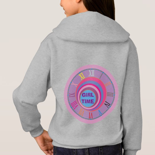 Initials Girl Time Clock Pink Purple Blue Numerals (Back)