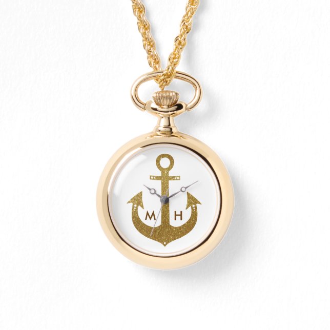 initials & golden anchor watch (Front)