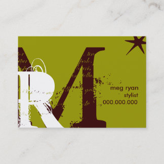 Initials Green Chubby Appointment Card