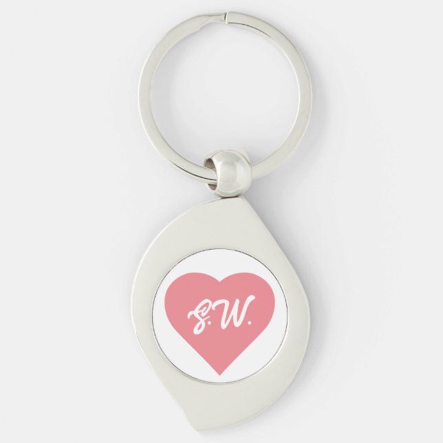initials Heart Key Ring (Front)