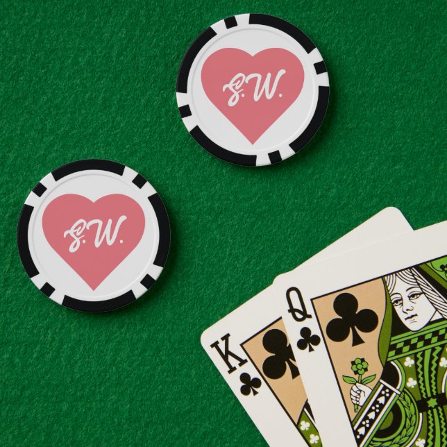 initials Heart Poker Chips (Poker Table (Double))
