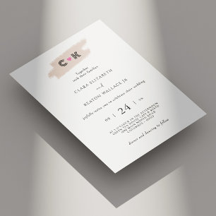 Initials in Love: Modern Monogrammed Heart Wedding Invitation