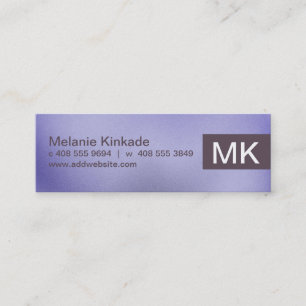 Initials Letter   Simple Purple Texture Mini Business Card