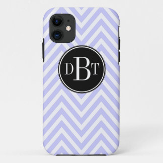 Initials Lilac Purple White Chevron Pattern Case-Mate iPhone Case
