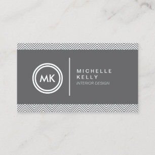 INITIALS LOGO with CHEVRON PATTERN 2 Business Card