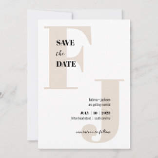Initials • Modern Monogram Save the Date • Classic