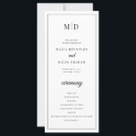 Initials Monogram Minimalist Wedding Program<br><div class="desc">This minimalist wedding program is the perfect addition to your special day!</div>