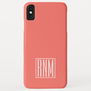 Initials Monogram   White On Coral Case-Mate iPhone Case