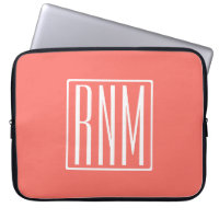 Initials Monogram | White On Coral