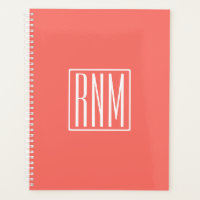 Initials Monogram | White On Coral