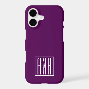 Initials Monogram White On Deep Purple