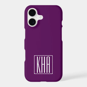 Initials Monogram White On Deep Purple