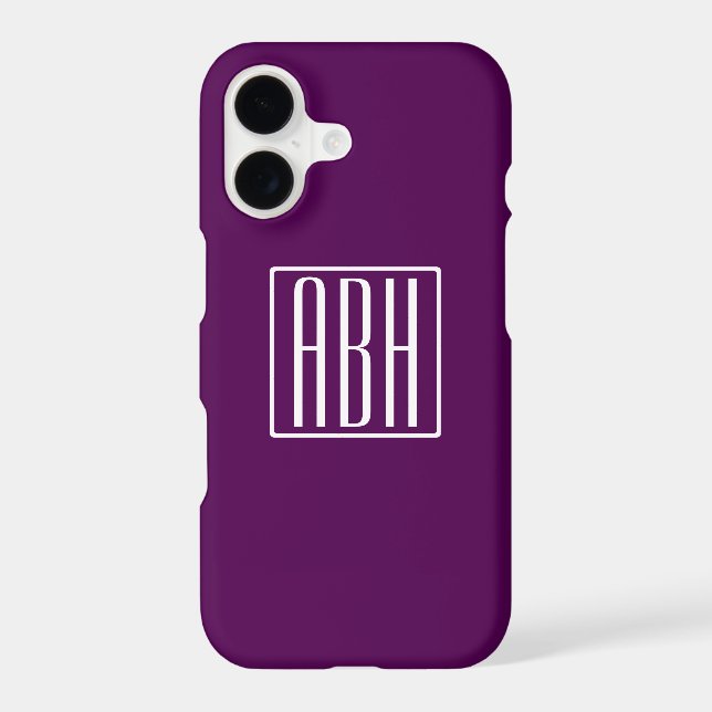 Initials Monogram | White On Deep Purple (Back)