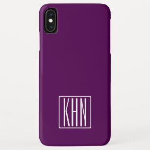 Initials Monogram   White On Deep Purple Case-Mate iPhone Case