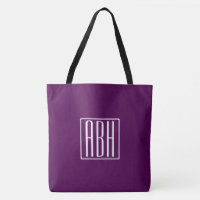 Initials Monogram | White On Deep Purple