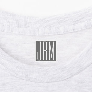 Initials Monogram   White On Grey