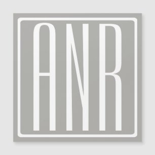 Initials Monogram White On Light Grey