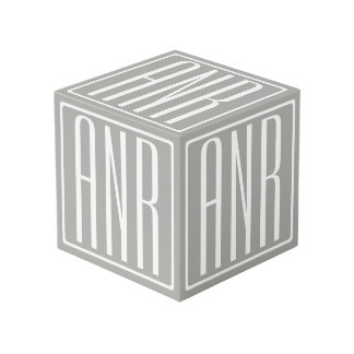 Initials Monogram | White On Light Grey Cube