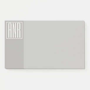 Initials Monogram   White On Light Grey Post-it Notes