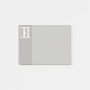 Initials Monogram White On Light Grey Post-it Notes