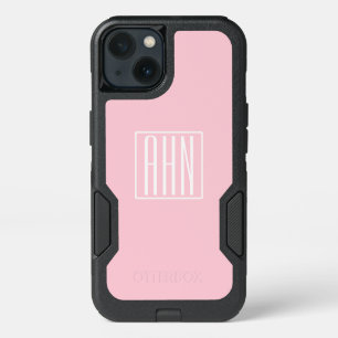 Initials Monogram   White On Light Pink