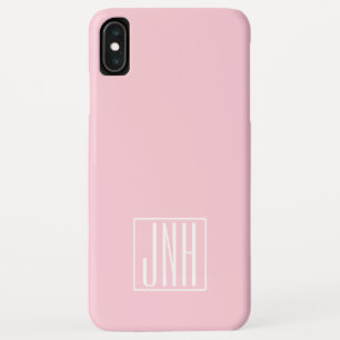Initials Monogram White On Light Pink Case-Mate iPhone Case